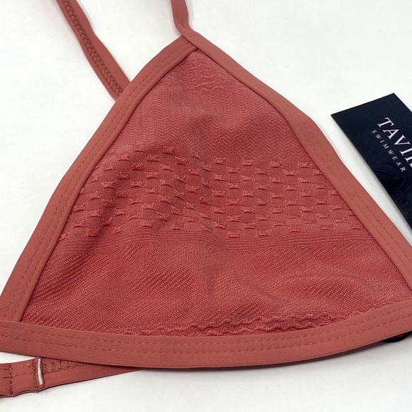 TAVIK Jett Textured Triangle Swim Bikini TOP ONLY Textured Rose - Picture 4 of 8